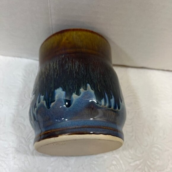 VTG Handmade Glossy Face Art Pottery Ceramic Candle Holder, Nick Knacks, etc 4" - Picture 5 of 12